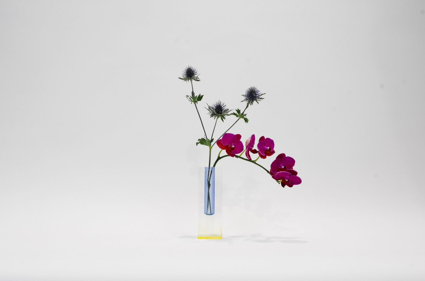 ACRY FLOWER VASE BLUE YELLOW