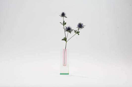 ACRY FLOWER VASE PINK GREEN